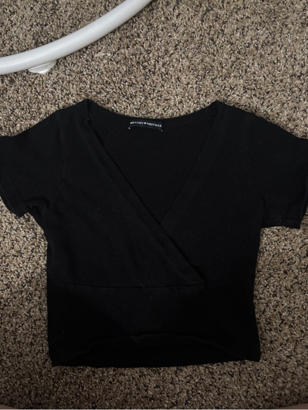 Brandy Melville Black Wrap Crop Top